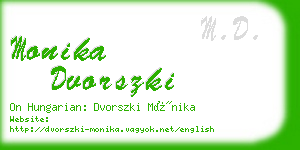 monika dvorszki business card
